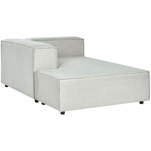 Beliani Chaise longue côte droit en tissu gris