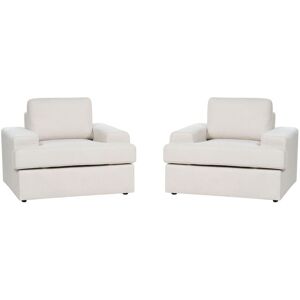 Beliani Lot de 2 fauteuils en tissu beige clair