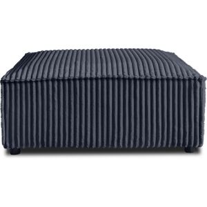 Lisa Design Pouf en velours grosses côtes bleu marine