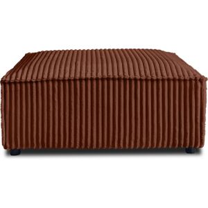 Lisa Design Pouf en velours grosses côtes terracotta