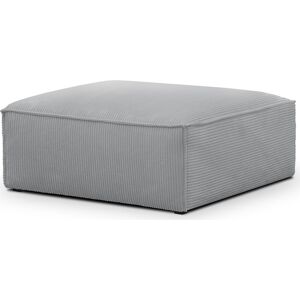 Homifab Pouf / repose-pieds en velours côtele gris clair