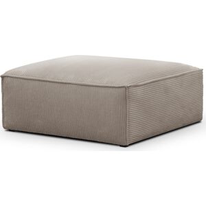 Homifab Pouf / repose-pieds en velours côtele taupe