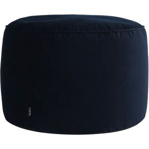 Icon Pouf repose-pieds rond velours bleu minuit