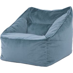 Icon Pouf fauteuil velours bleu mineral