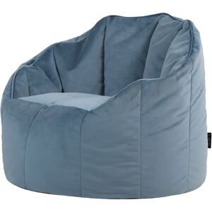 Icon Pouf fauteuil velours bleu mineral