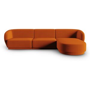 CXL by Christian Lacroix Canape d'angle droit modulable 4 places en velours terracotta