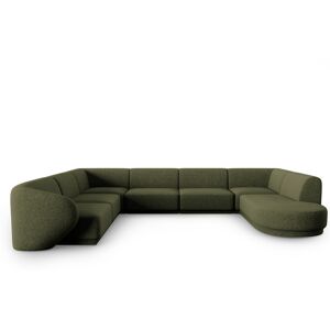 CXL by Christian Lacroix Canape d'angle gauche modulable 8 places en tissu chenille vert chine