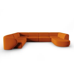 CXL by Christian Lacroix Canape d'angle gauche modulable 8 places en velours terracotta