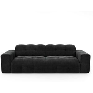 Sia Home Canape 4 places velours noir 230cm