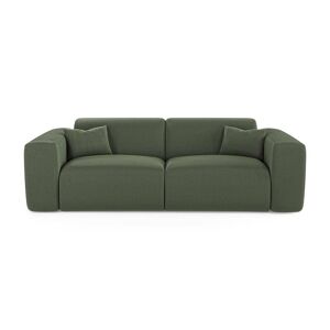 Sia Home Canape convertible express dunlopillo 140cm tissu trame vert olive