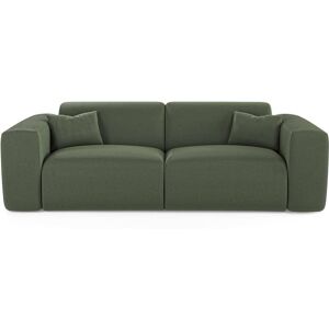 Sia Home Canape convertible express dunlopillo 160cm tissu trame vert olive