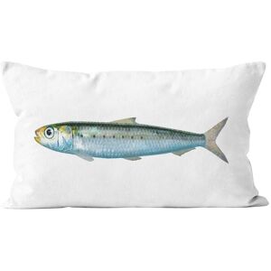 Artpilo Coussin imprime poisson velours blanc