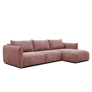 Courtois Laville Canape d'angle droit 4 places tissu rose