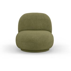 Micadoni Home Fauteuil pivotant en tissu boucle vert