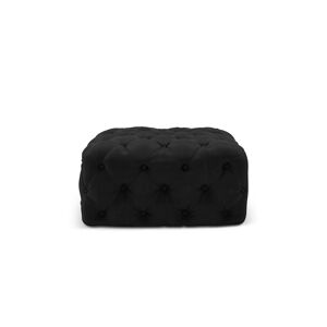 Micadoni Home Pouf en tissu velours noir