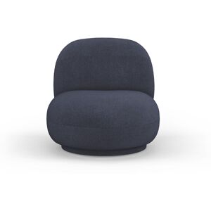 Micadoni Home Fauteuil pivotant en tissu boucle bleu fonce