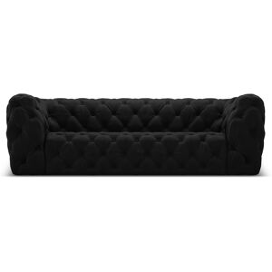 Micadoni Home Canape 3 places en tissu velours noir