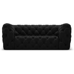 Micadoni Home Canape 2 places en tissu velours noir