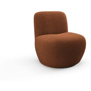 Sia Home Fauteuil pivotant en tissu bouclette terracotta