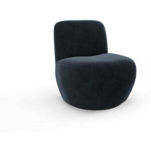 Sia Home Fauteuil pivotant en tissu velours bleu