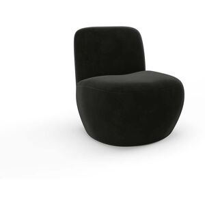 Sia Home Fauteuil en tissu velours noir