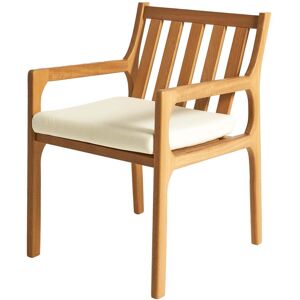 Hannun Pack de 6 fauteuils d'exterieur en bois d'iroko avec coussin