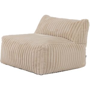 Icon Pouf chauffeuse modulable imitation fourrure côtelee beige