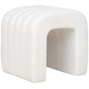 House Nordic Pouf en tissu bouclette ecru