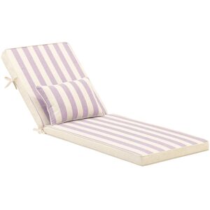 Defora Home Coussin a rayures avec petit coussin pour chaise longue violet