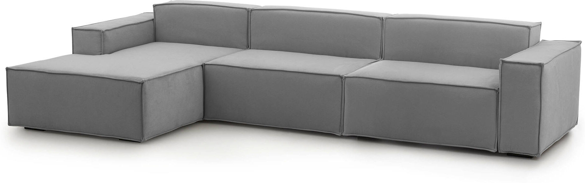 Talamo Italia Canapé d'angle 4 places en tissu gris