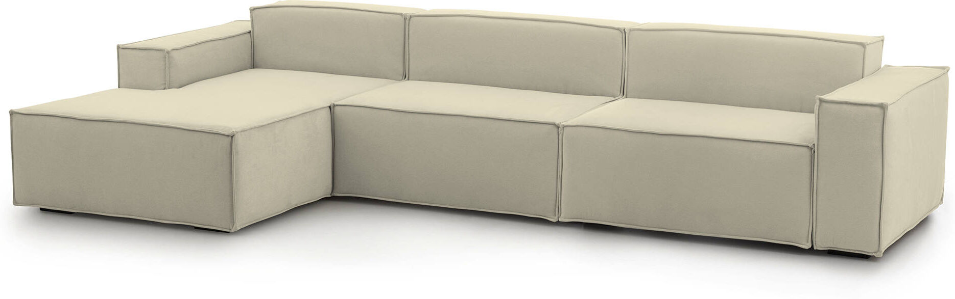 Talamo Italia Canapé d'angle 4 places en tissu beige