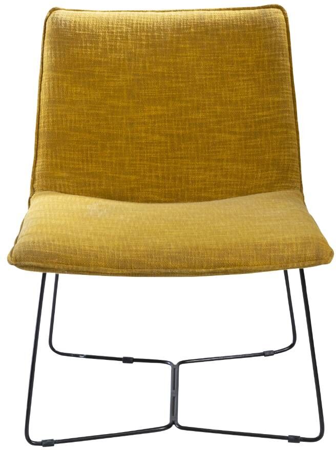 Made in Meubles Fauteuil en tissu jaune moutarde 62 cm