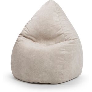 Sitting Point Pouf poire aspect cuir vielli beige 70x110