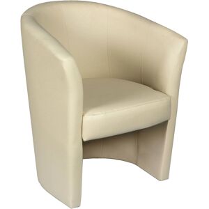 Dmora Fauteuil avec revêtement en éco-cuir beige