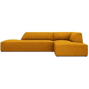 Micadoni Home Canapé d'angle droit 4 places en tissu velours côtelé jaune