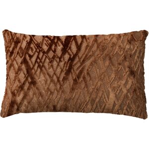 Hoii Coussin marron en velours 30x50 cm avec motif