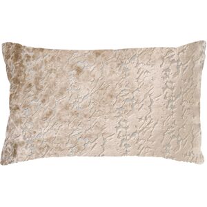 Hoii Coussin beige en velours 30x50 cm avec motif