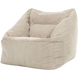 Icon Pouf fauteuil velours côtelé beige galet