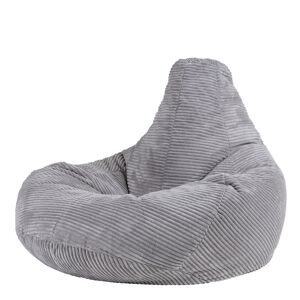 Icon Pouf inclinable velours côtelé gris clair