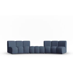 Micadoni Home Canapé arrondi 5 places en tissu chenille bleu