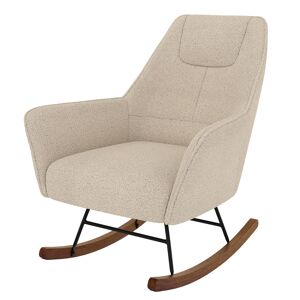 Rendez-Vous Deco Rocking-chair beige effet laine bouclette en tissu