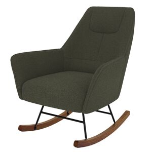 Rendez-Vous Deco Rocking-chair kaki effet laine bouclette en tissu