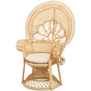 Rendez-Vous Deco Fauteuil en rotin naturel et coussin blanc