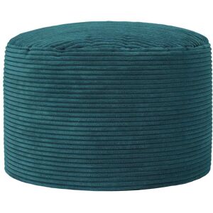 Icon Pouf repose-pieds round velours côtelé bleu canard - Publicité Icon Pouf repose-pieds round velours côtelé bleu canard - Publicité