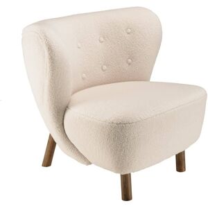 MACABANE Gaston - Fauteuil en tissu bouclette - Bois de frêne - Publicité MACABANE Gaston - Fauteuil en tissu bouclette - Bois de frêne - Publicité