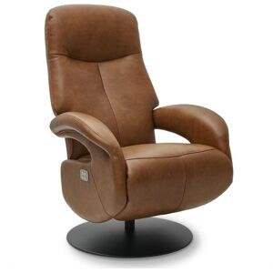 Furnhouse Fauteuil relax électrique en cuir marron - Publicité Furnhouse Fauteuil relax électrique en cuir marron - Publicité