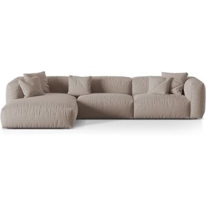 Micadoni Home Canapé d'angle gauche modulaire 3 places tissu structurel beige foncé - Publicité Micadoni Home Canapé d'angle gauche modulaire 3 places tissu structurel beige foncé - Publicité