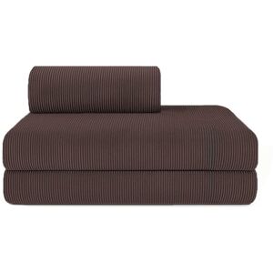 kimo. Canapé convertible et modulable 2 places en velours marron - Publicité kimo. Canapé convertible et modulable 2 places en velours marron - Publicité