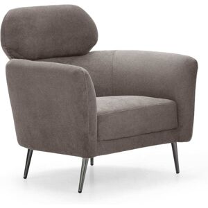 Menzzo Fauteuil moderne avec haut dossier tissu doux gris taupe - Publicité Menzzo Fauteuil moderne avec haut dossier tissu doux gris taupe - Publicité