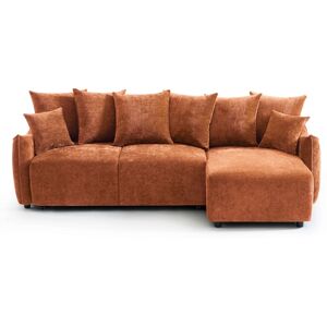 Baita Canapé d'angle convertible en tissu 4 places terracotta - Publicité Baita Canapé d'angle convertible en tissu 4 places terracotta - Publicité